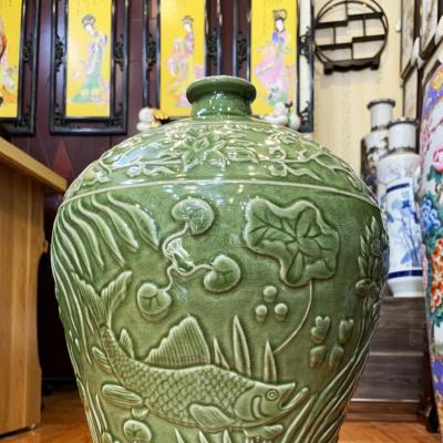 Cặp Mai Bình Họa Tiết Hoa Sen Cá